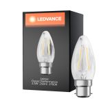 Ledvance Classic Performance LED Bulb B22d Candle Filament Clear 2.5W 250lm - 827 Extra Warm White | Replaces 25W