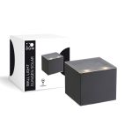 D'Lite Wall Light Elingen Solar Black Up & Down - 830 Warm White | IP54