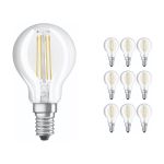 Multipack 10x Osram CLASSIC LED E14 Pear Filament Clear 4.2W 470lm - 927 Extra Warm White | Best Colour Rendering - Dimmable - Replaces 40W