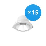 Multipack 15x Noxion LED Downlight Apollo 9W 1100lm 60D - 830 Warm White | 145mm - UGR <19