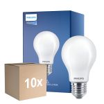 Multipack 10x Philips Master LED E27 Pear Filament Frosted 3.4W 470lm - 922-927 Dim To Warm | Best Colour Rendering - Dimmable - Replaces 40W