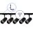 Bright Choice Complete Set 1-Phase Rail L 1,5 x 2 Meter Black | incl. 5x Spot + GU10 2700K 3W Dimmable + End Cap, Power Connector and L -Connector 