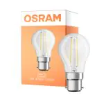 Osram Retrofit Classic LED B22d P45 Ball Filament Clear 4W 470lm - 827 Extra Warm White | Replaces 40W