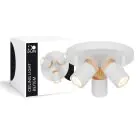 D'Lite Ceiling Light Beitem Metal Frosted White FSC Wood | Suitable For 3x GU10