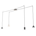 Emibig Pendant Fuji Steel Black | Suitable for 1x E14 - Max 10W, 1x GU10 - Max 10W, 2x GX53 - Max 10W