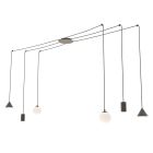 Emibig Pendant Fuji Steel Black | Suitable for 2x E14 - Max 10W, 2x GU10 - Max 10W, 2x GX53 - Max 10W